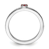 14k White Gold Stackable Expressions Created Ruby and Diamond Ring